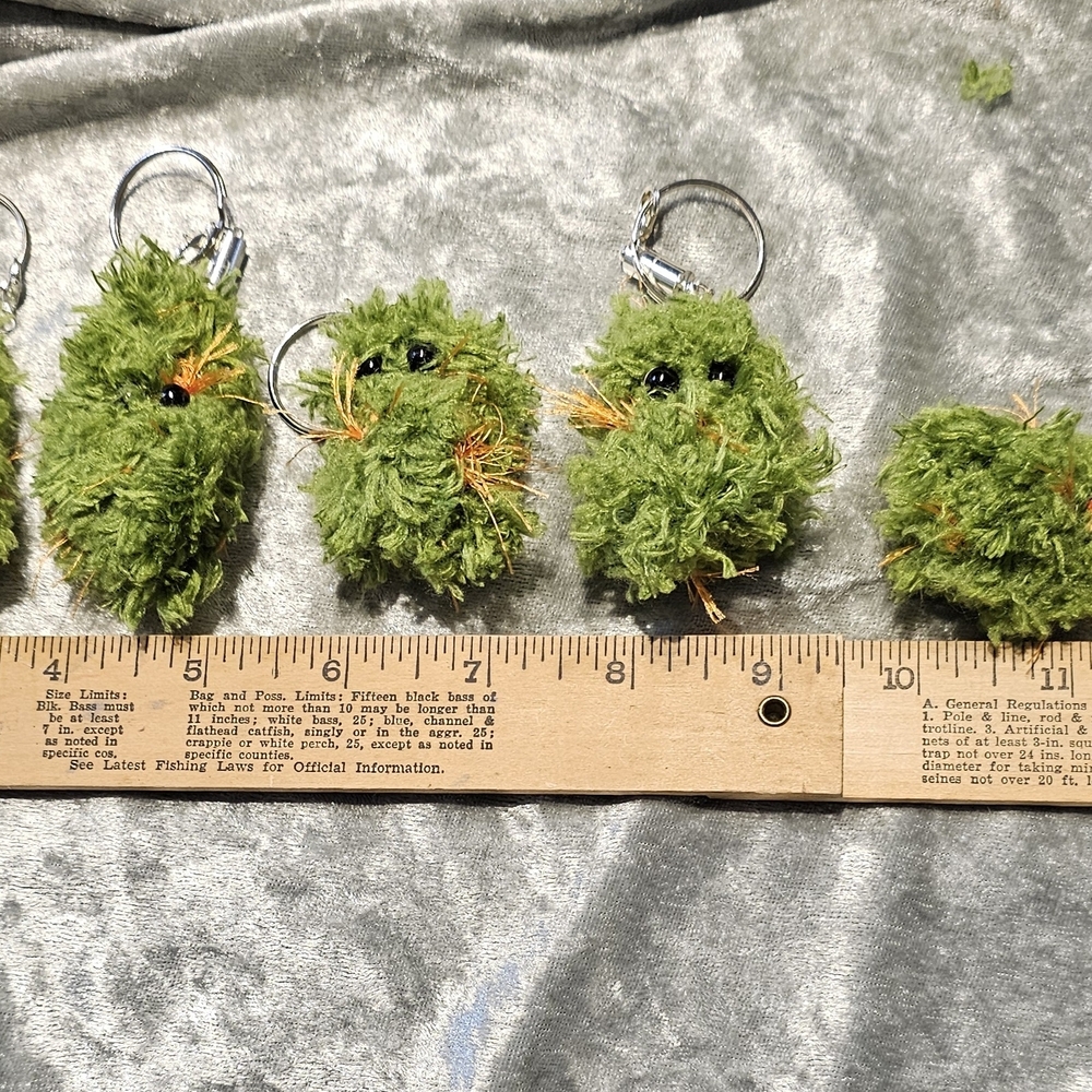 Green Fuzzy Keychain Accessory - Picture 3 of 5